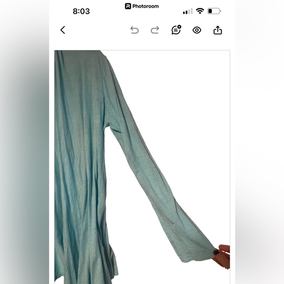 Fresh Produce Lightweight Draped Long Line Open Front Cardigan size m/L Blue - Picture 9 of 12